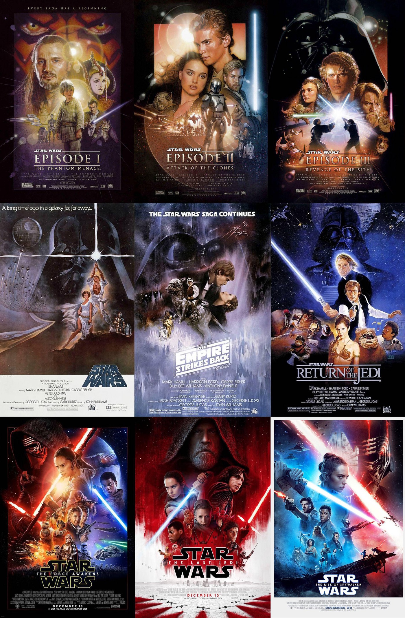 Affiche avec le visuel des 9 films principaux
